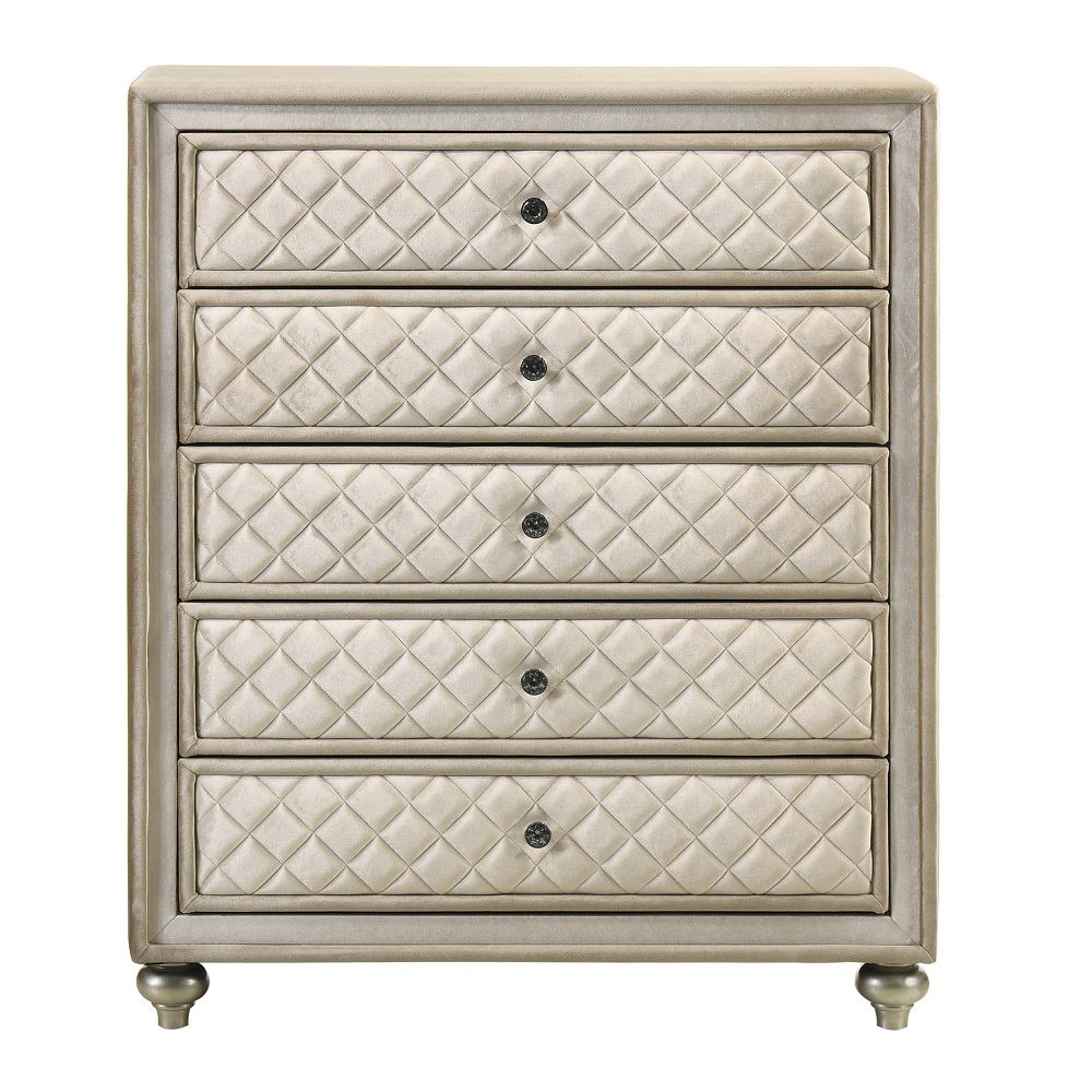 ACME - Lucienne Chest in Beige Velvet