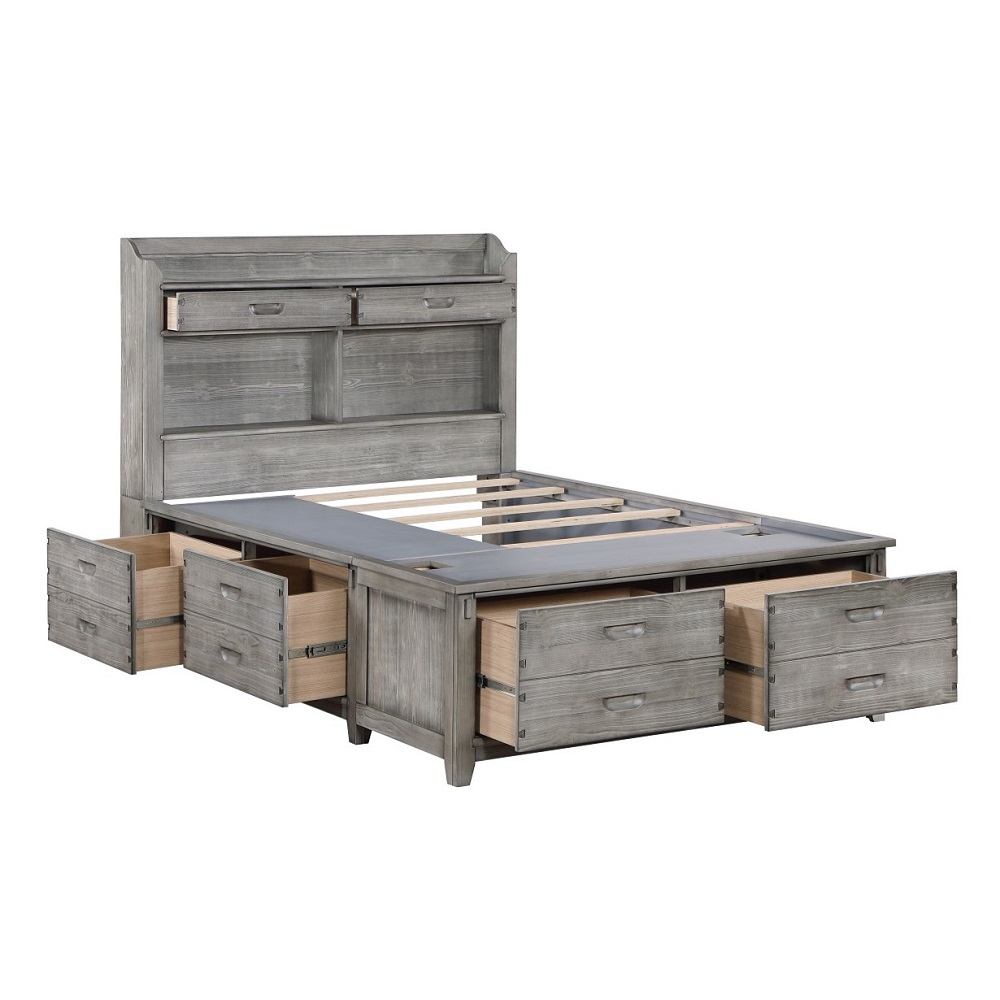 ACME - Veda Full Bed with Storage in Gray