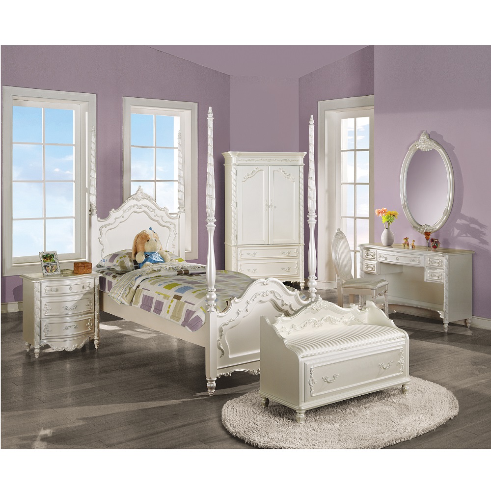 ACME - Pearl Bench with Storage in Pearl White