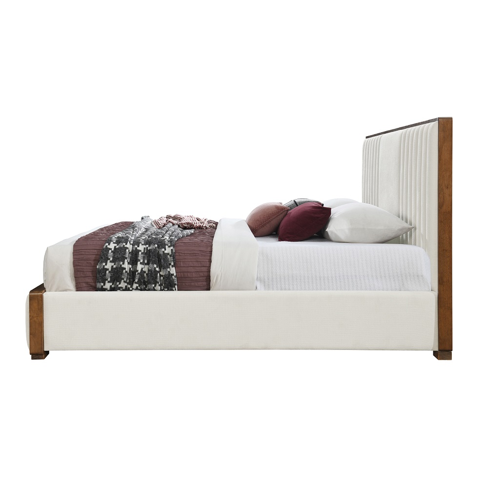 ACME Kaleea EK Bed - Beige Chenille/Walnut