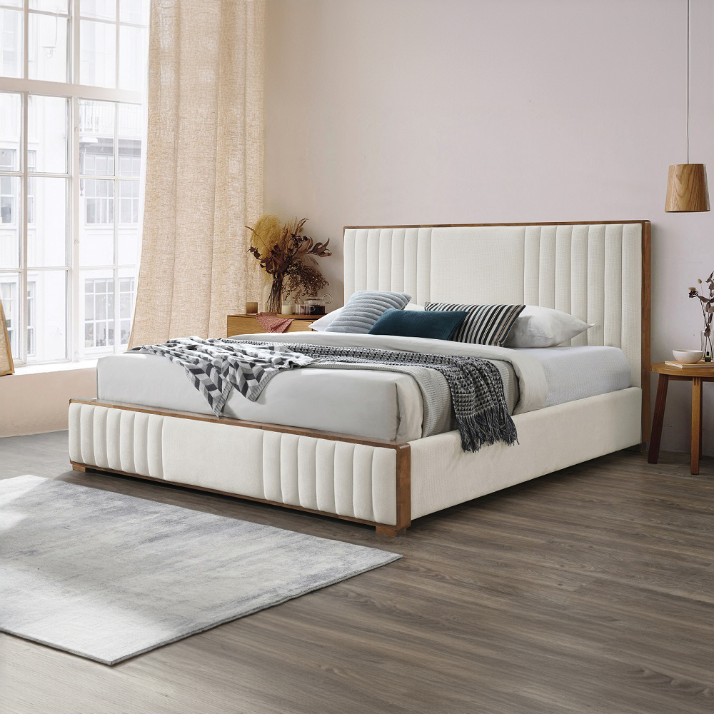 ACME Kaleea EK Bed - Beige Chenille/Walnut