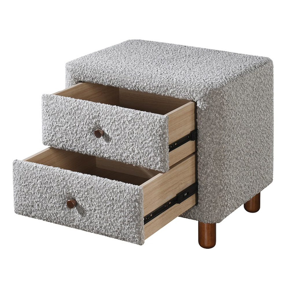 ACME Cleo Nightstand - Gray Boucle