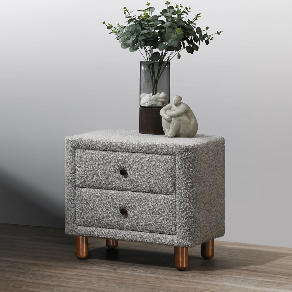 ACME Cleo Nightstand - Gray Boucle