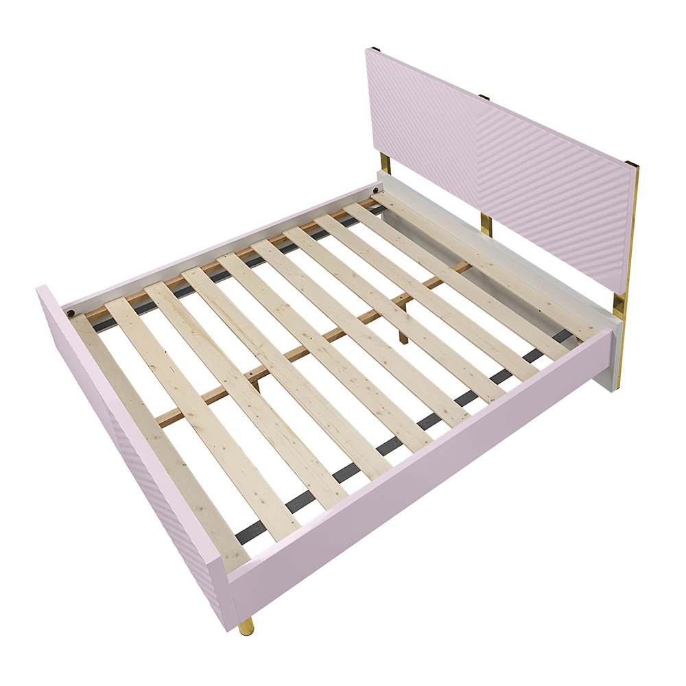 ACME - Gaines Full Bed in Pink High Gloss