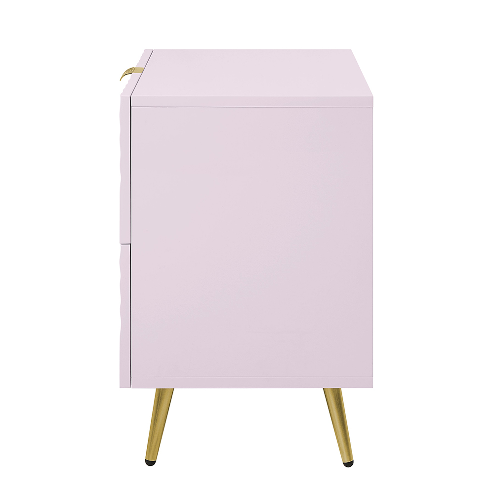 ACME Gaines Nightstand - Pink High Gloss