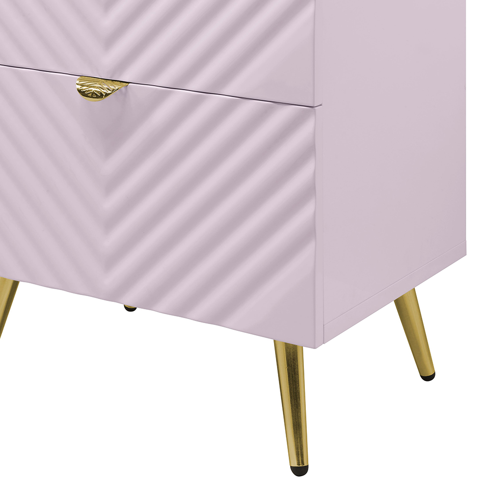 ACME Gaines Nightstand - Pink High Gloss