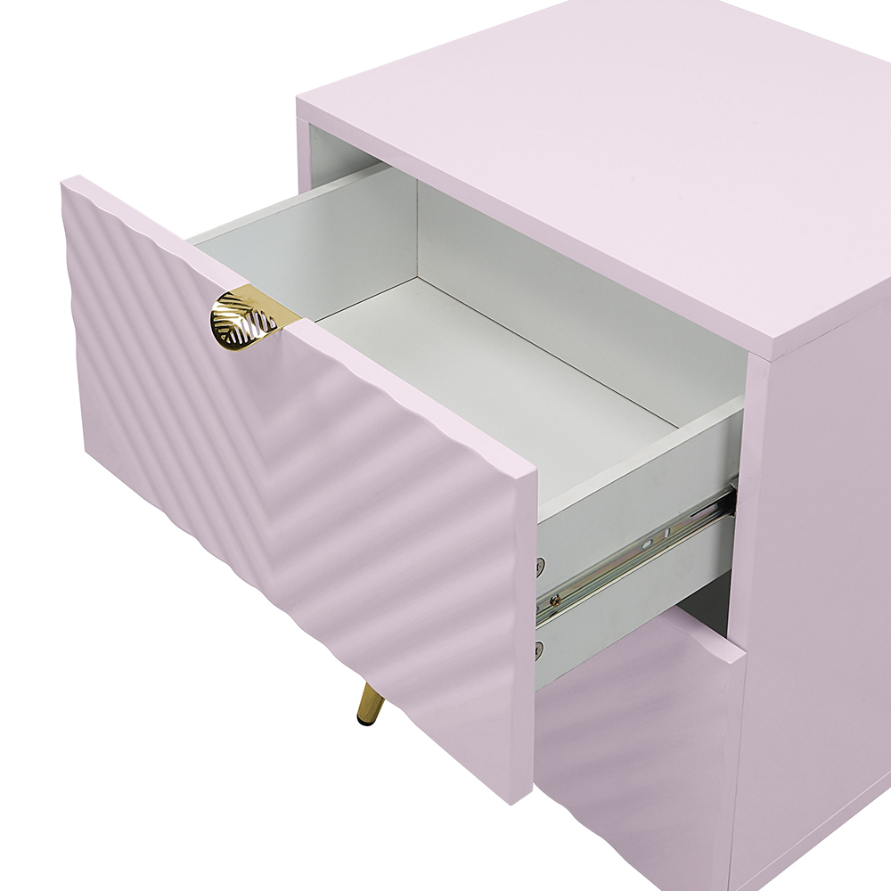 ACME Gaines Nightstand - Pink High Gloss