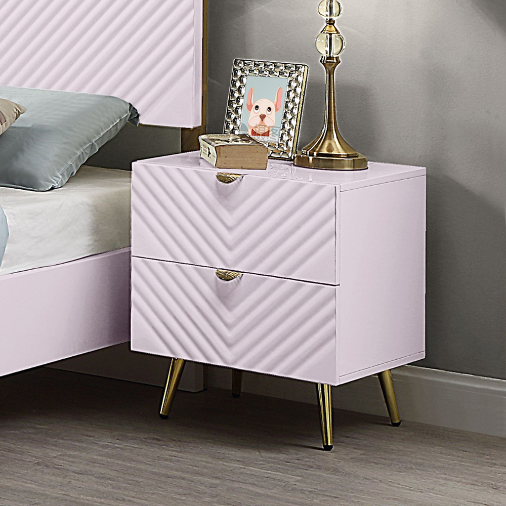 ACME Gaines Nightstand - Pink High Gloss