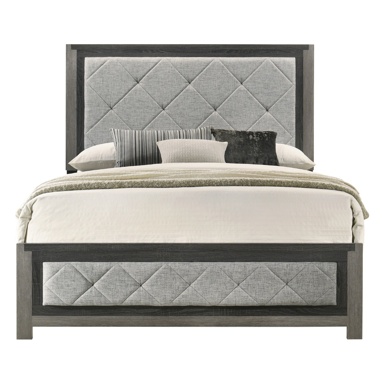 ACME Casimiro Queen Bed - Gray Linen/Gray