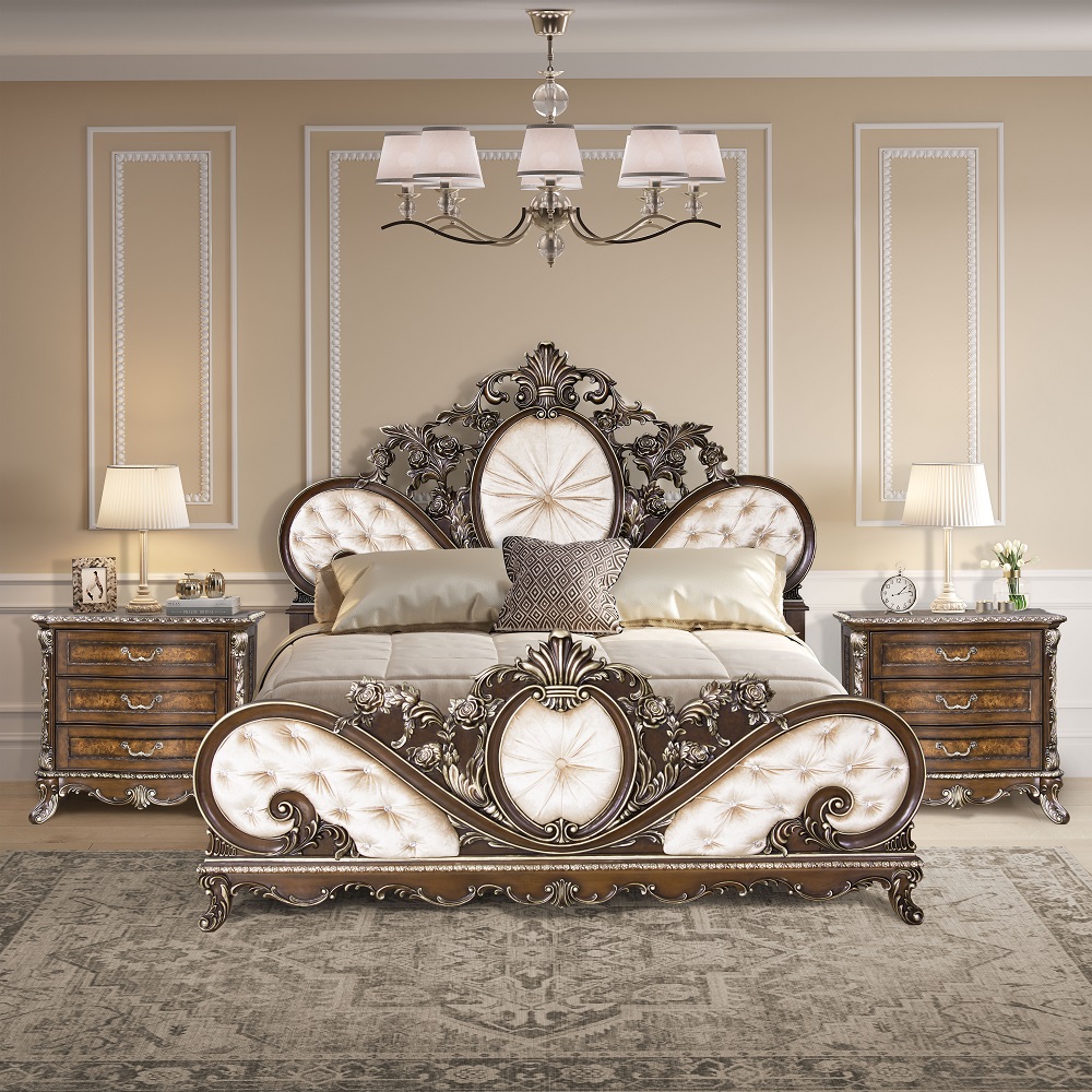 ACME Devany Eastern King Bed - Cream Cherry