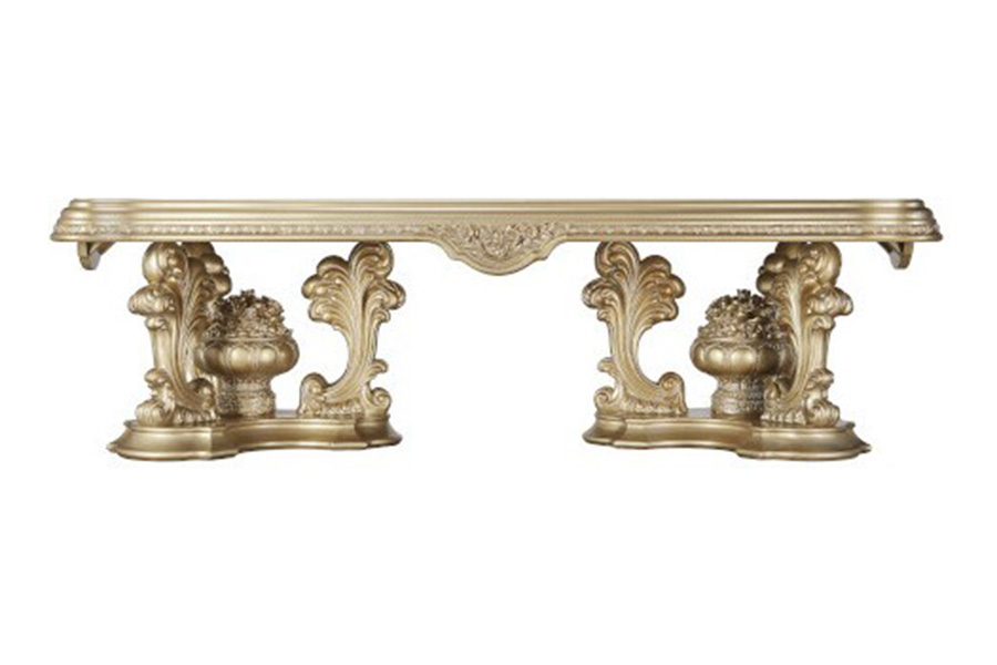 ACME - Seville Dining Table with Pedestal Base in Gold