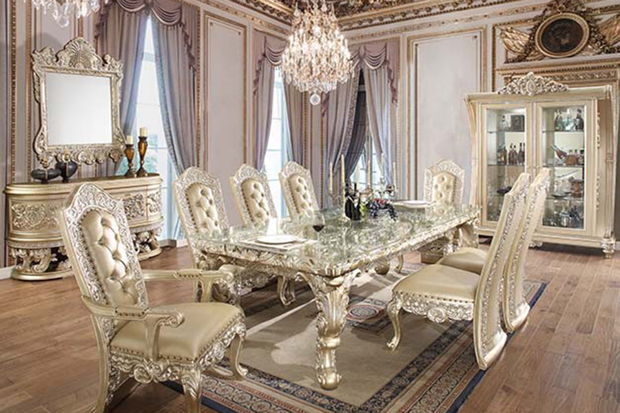 ACME - Vatican Dining Table in Light Gold