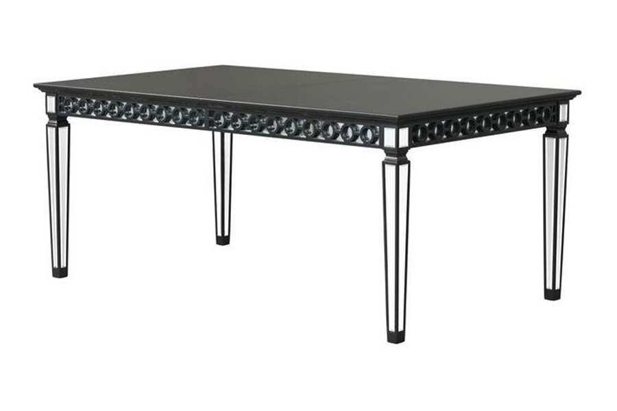 ACME - Varian II Dining Table in Mirrored/Black