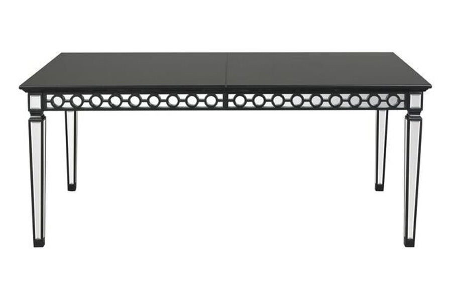 ACME - Varian II Dining Table in Mirrored/Black