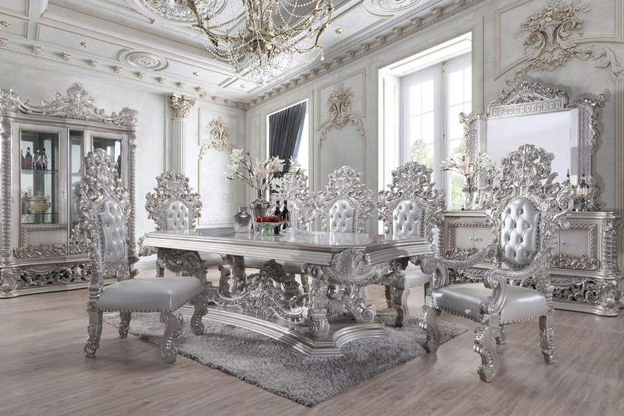 ACME - Valkyrie Dining Table in Antique Platinum