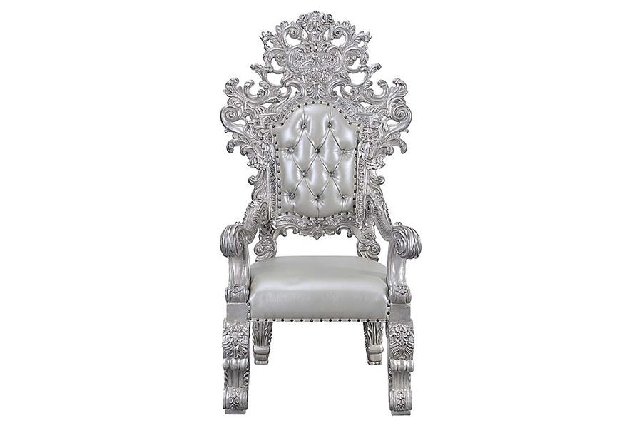 ACME - Valkyrie Arm Chair (Set-2) in Antique Platinum