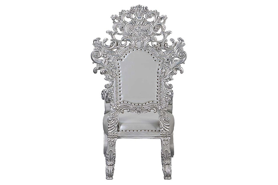 ACME - Valkyrie Arm Chair (Set-2) in Antique Platinum