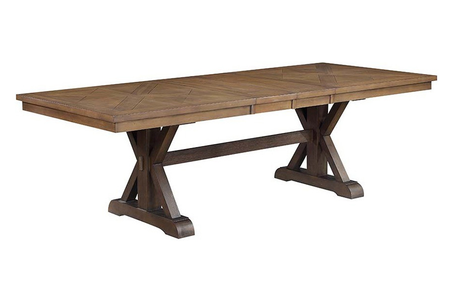 ACME - Pascaline Dining Table in Gray/Rustic Brown/Oak