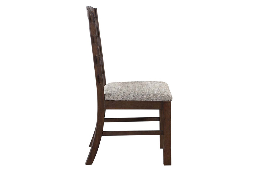 ACME - Pascaline Side Chair (Set-2) in Gray/Rustic Brown/Oak