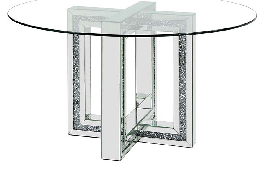 ACME - Noralie Dining Table in Mirrored/Faux Diamonds (DN00715)