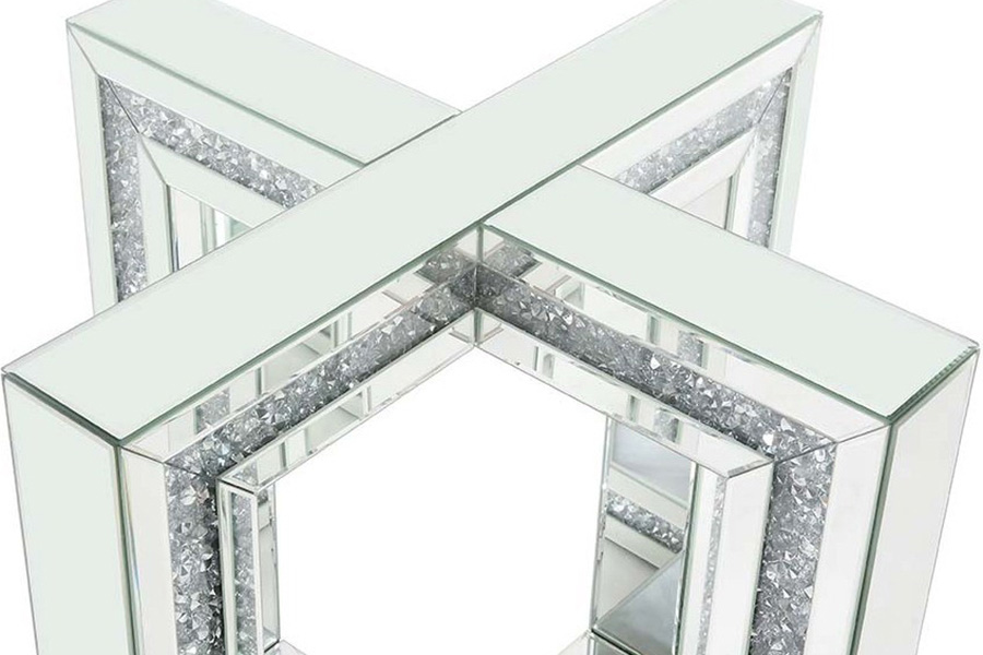 ACME - Noralie Dining Table in Mirrored/Faux Diamonds (DN00715)