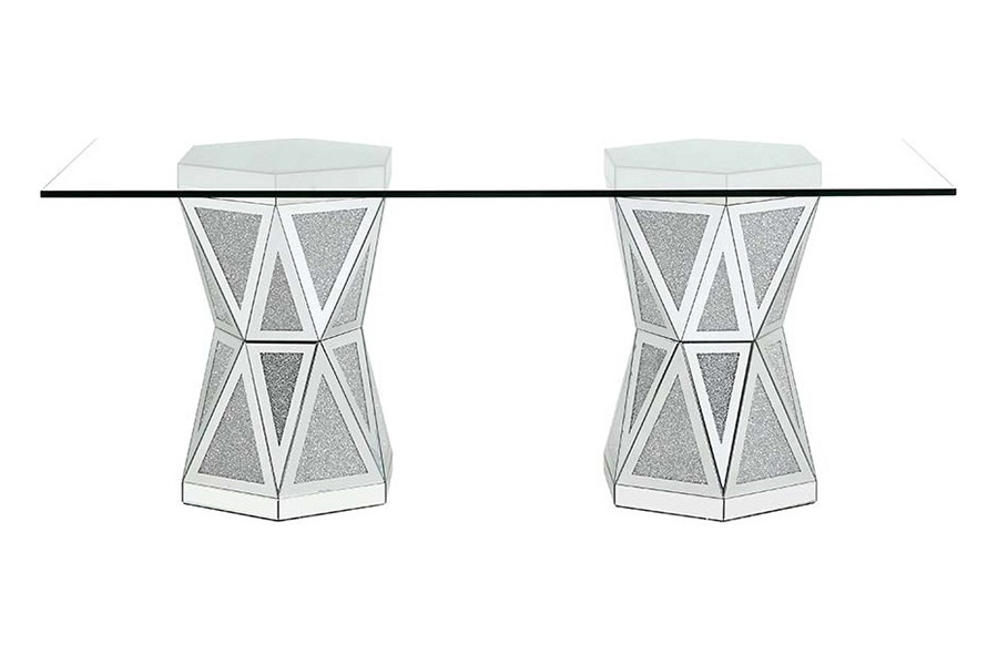 ACME - Noralie Dining Table in Mirrored/Faux Diamonds (DN00722)