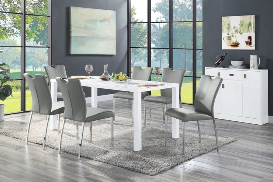 ACME - Pagan Side Chair (Set-2) in Gray/Chrome