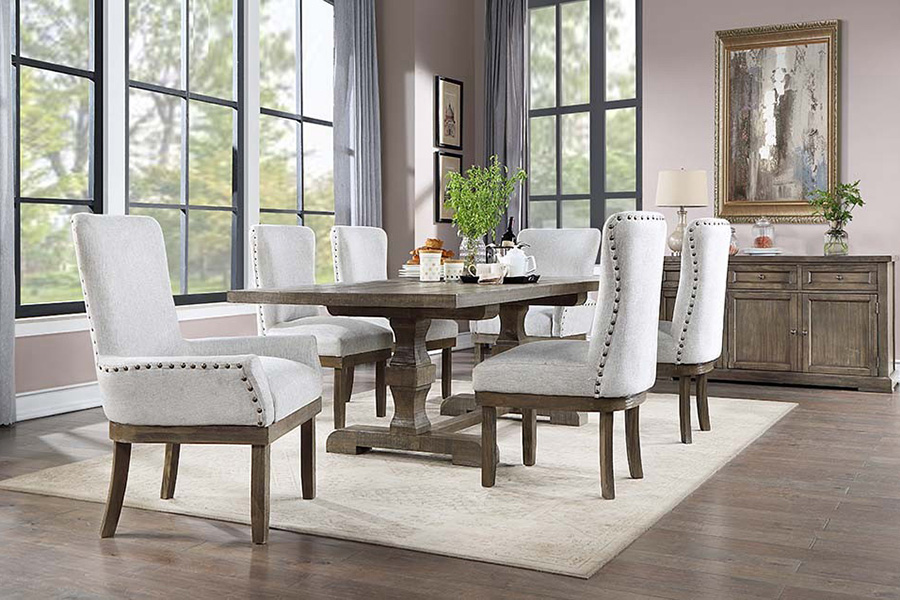 ACME Landon Dining Table - Salvage Gray Finish