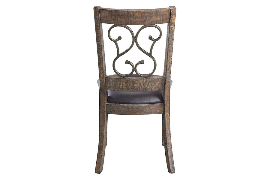 ACME - Raphaela Side Chair (Set-2) in Black/Weathered Cherry