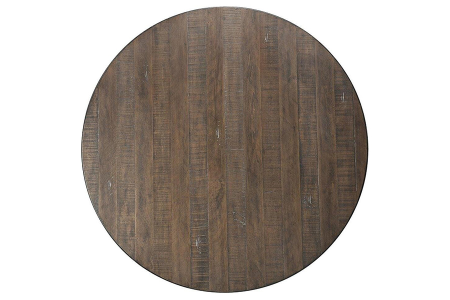 ACME - Raphaela Round Dining Table in Weathered Cherry