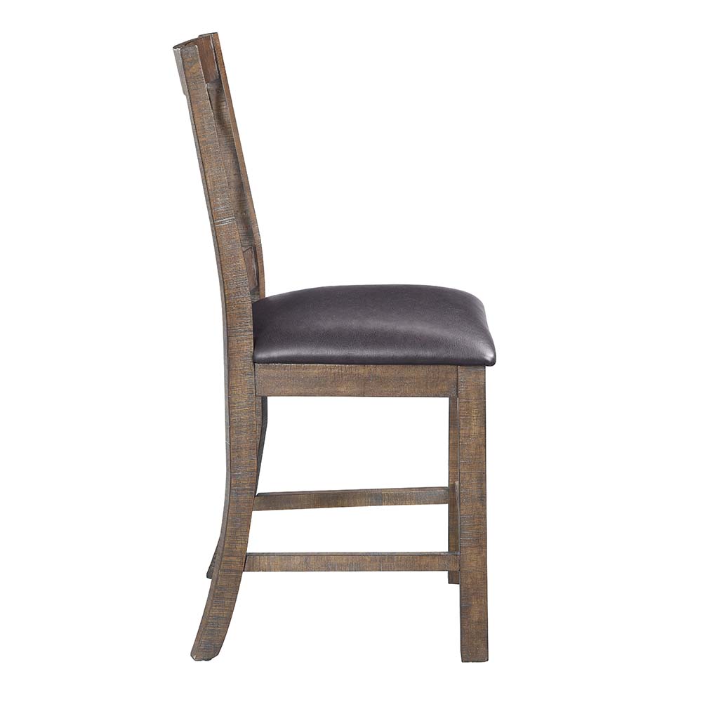 ACME - Raphaela Counter Height Chair (Set of 2) in Black/Weathered Cherry