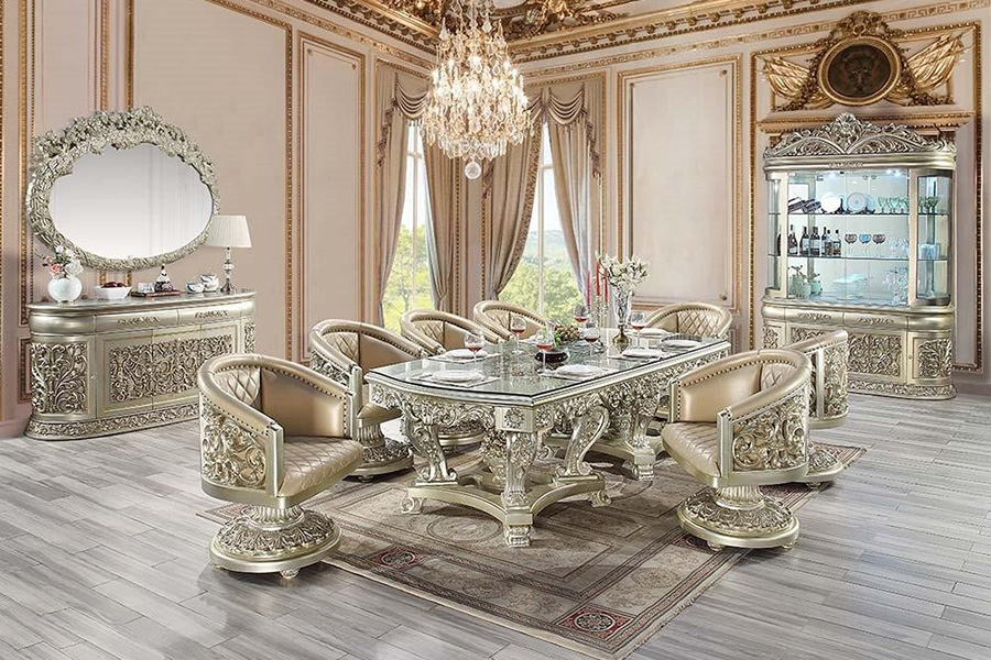 ACME - Sorina Dining Table in Antique Gold