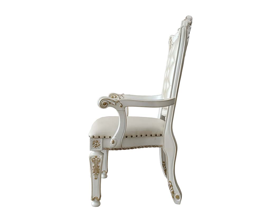 ACME Vendome Arm Chair(Set-2) - Antique Pearl