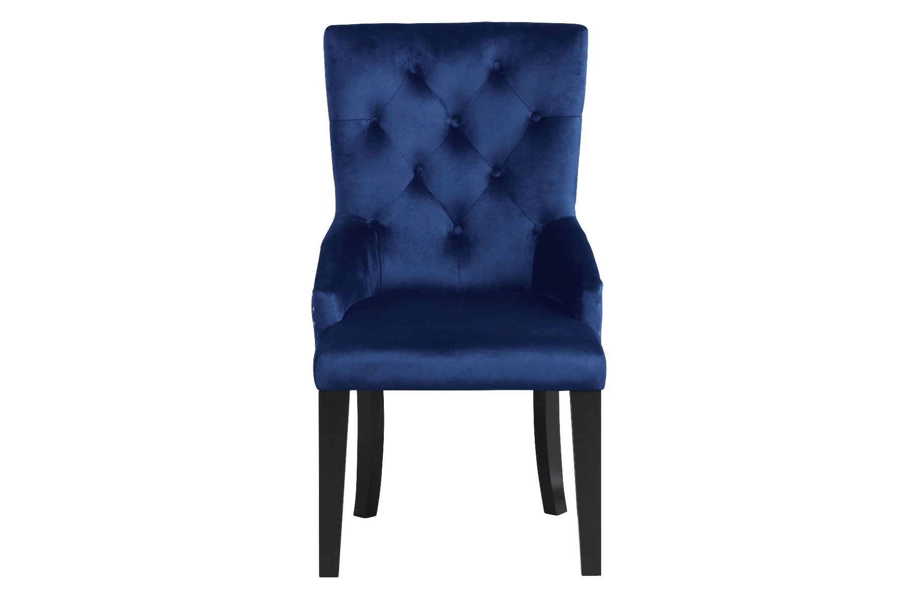 ACME Varian II Side Chair - Navy Velvet/Black/Sliver