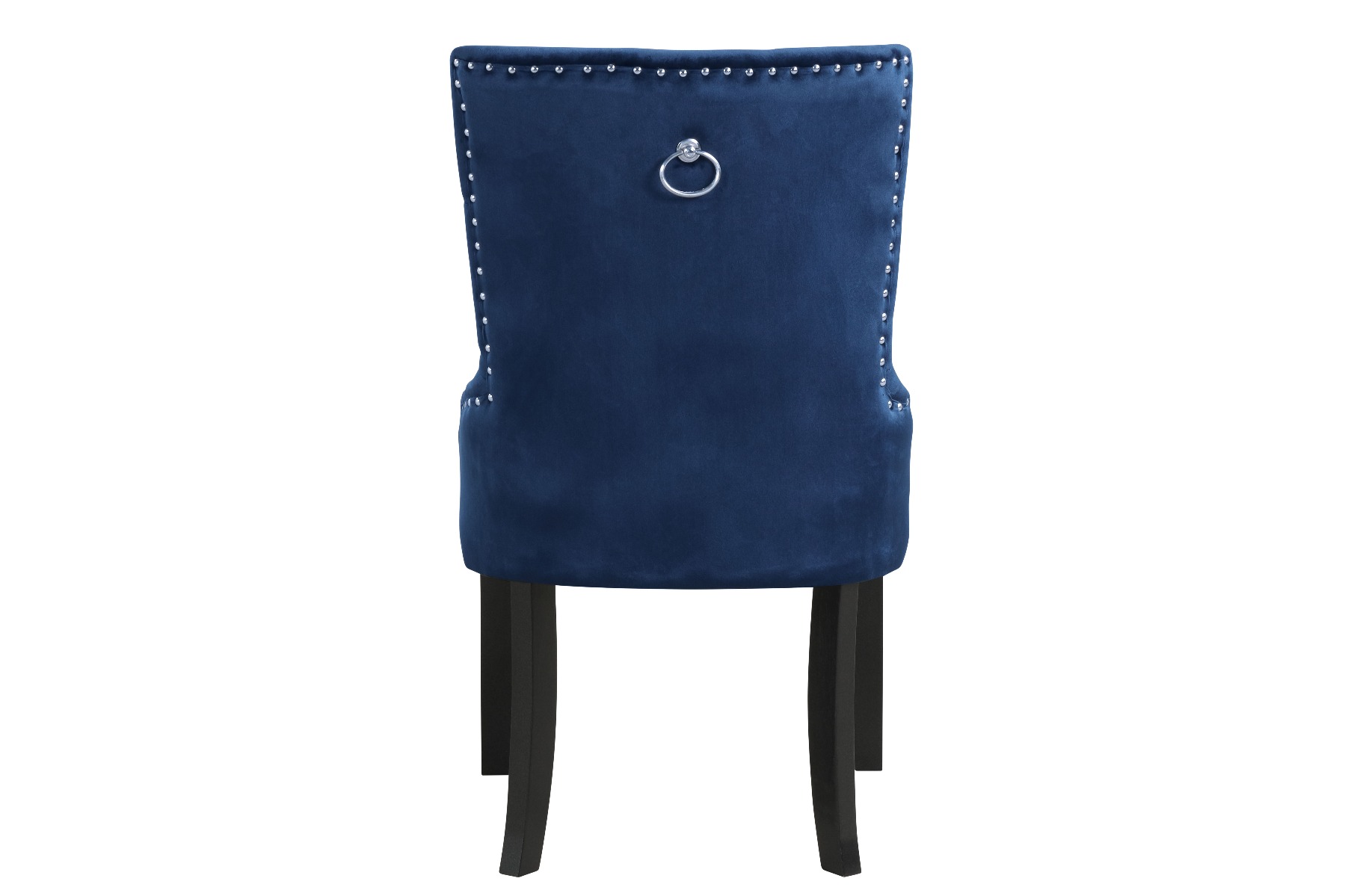 ACME Varian II Side Chair - Navy Velvet/Black/Sliver