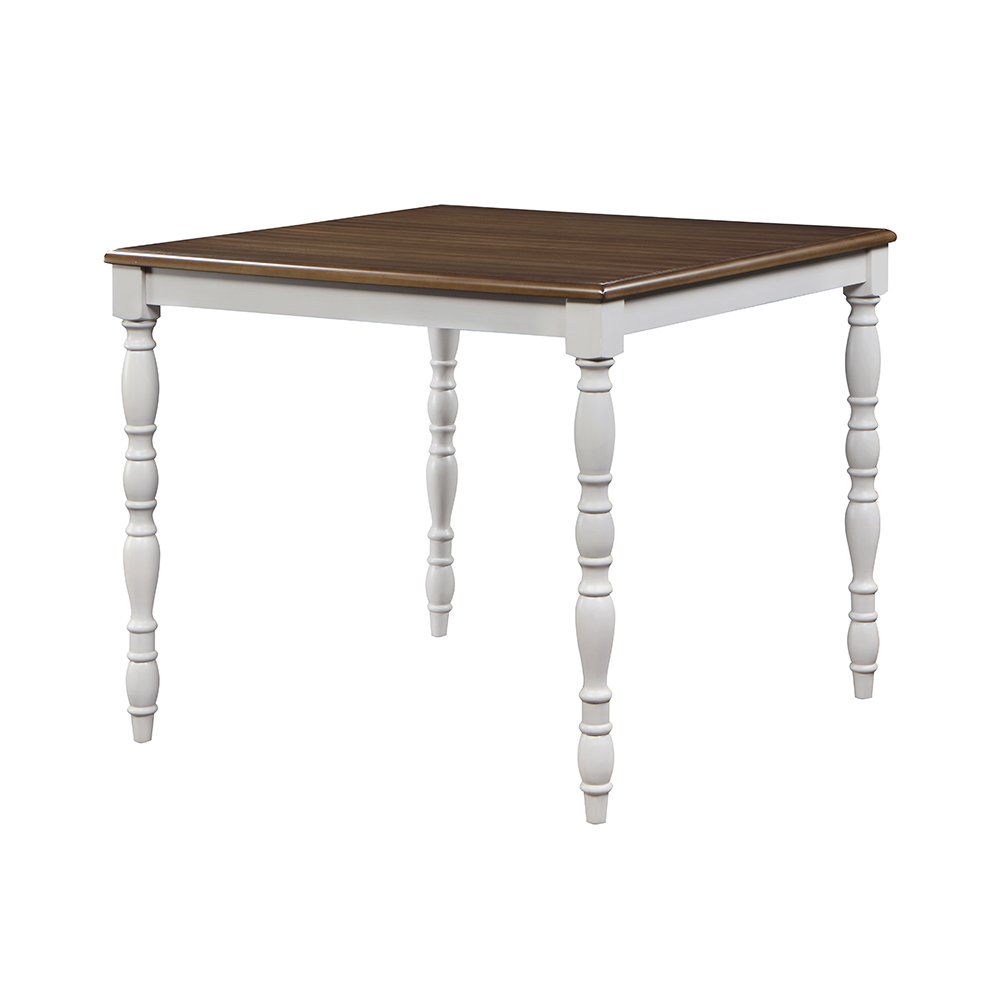 ACME - Bettina 5Pc Pack Counter Height Table Set in Beige Gray/Weathered Oak