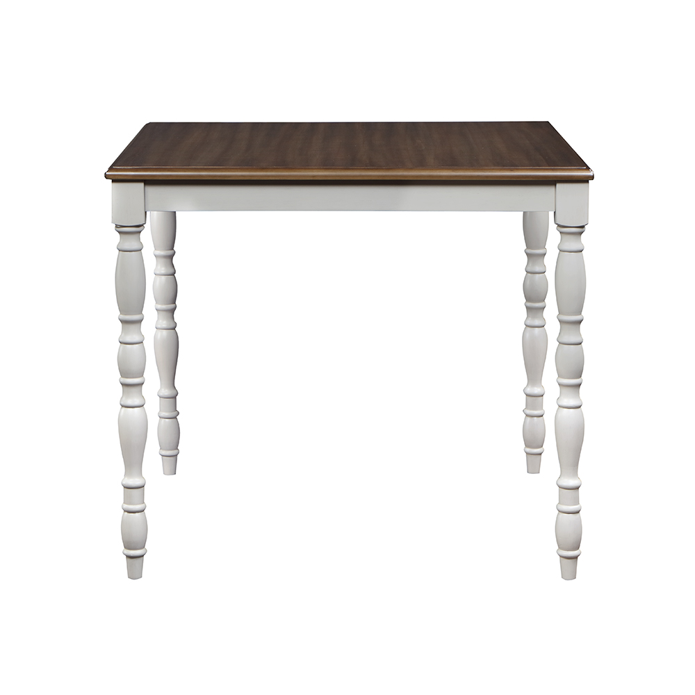 ACME - Bettina 5Pc Pack Counter Height Table Set in Beige Gray/Weathered Oak