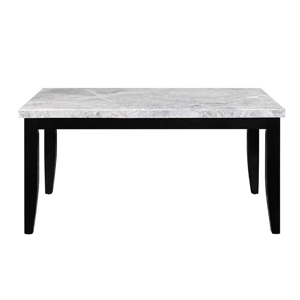 ACME - Hussein Dining Table with Marble Top in Natural Marble Top/Black