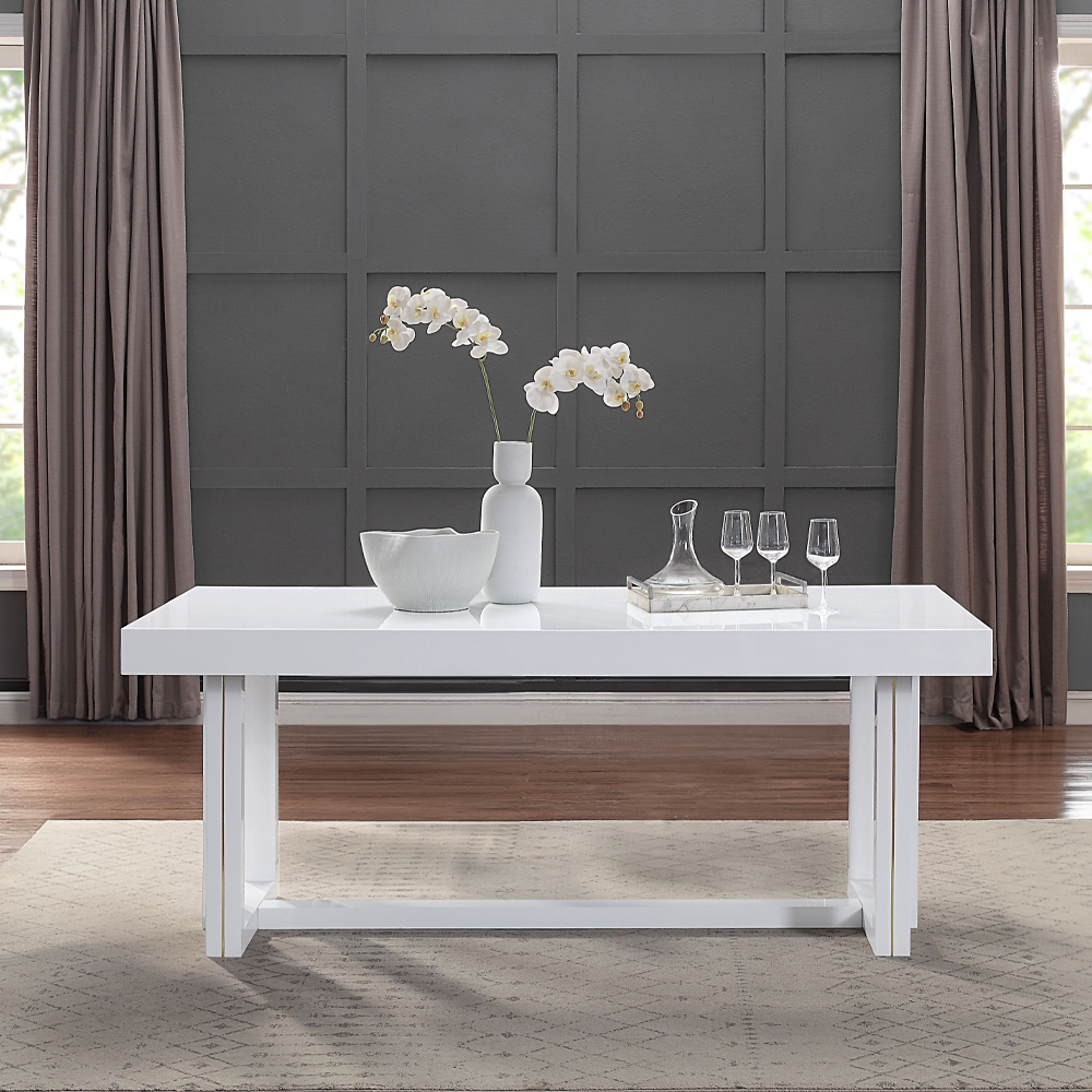 ACME - Paxley Dining Table in White High Gloss