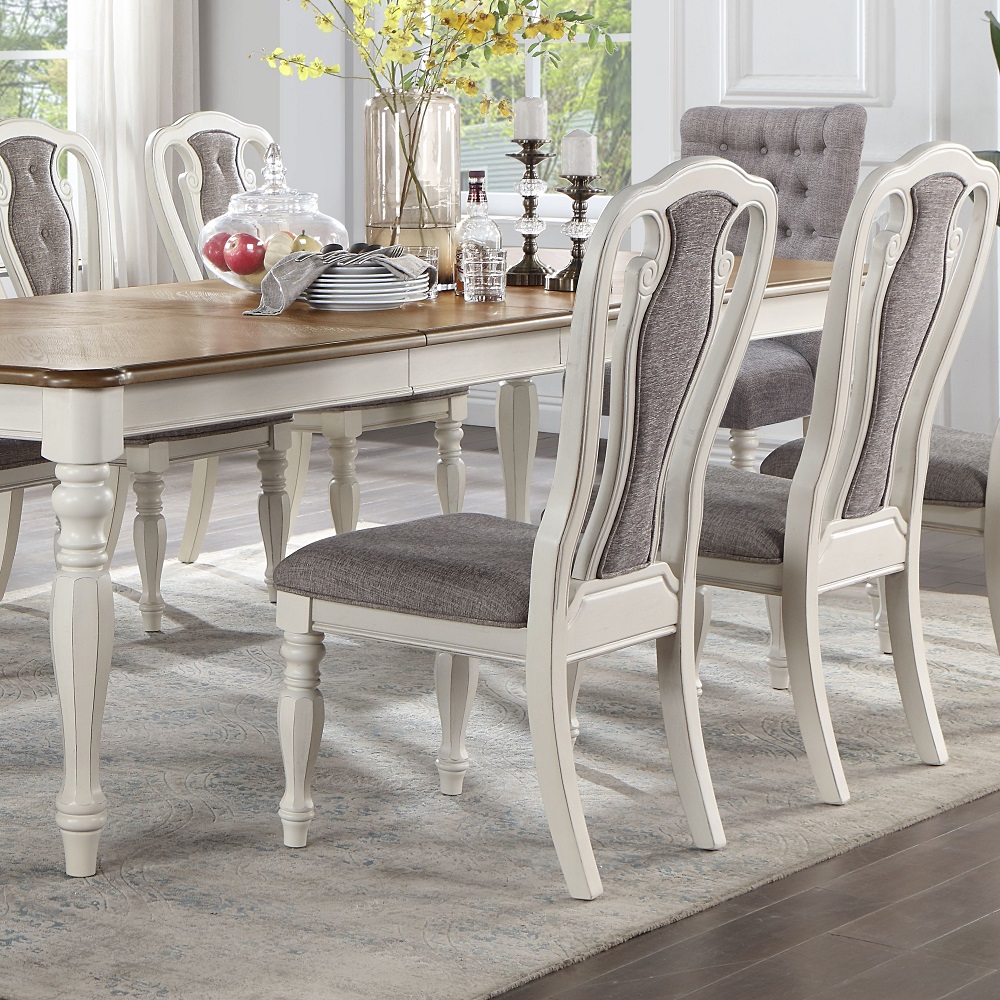 ACME - Florian Side Chair (Set of 2) in Gray Antique White (DN01654)