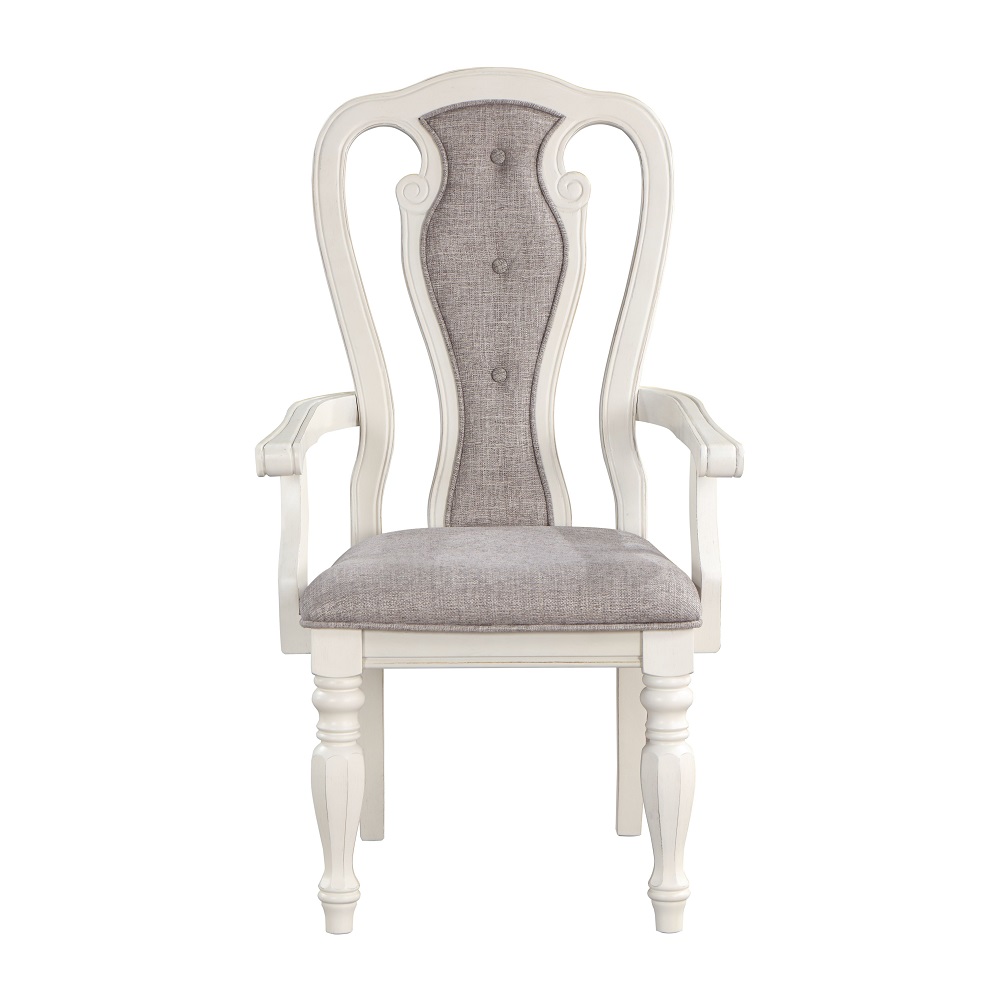 ACME - Florian Arm Chair (Set of 2) in Gray Antique White