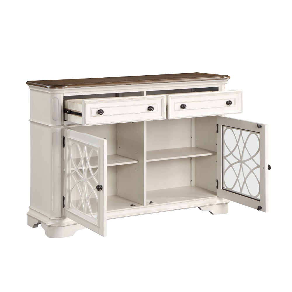 ACME - Florian Server in Antique White/Oak