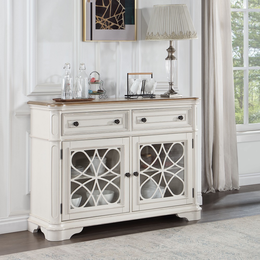 ACME - Florian Server in Antique White/Oak