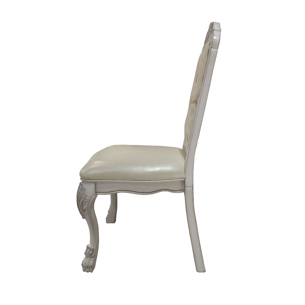 ACME Dresden Side Chair (Set of 2) - Synthetic/Bone White (DN01696)