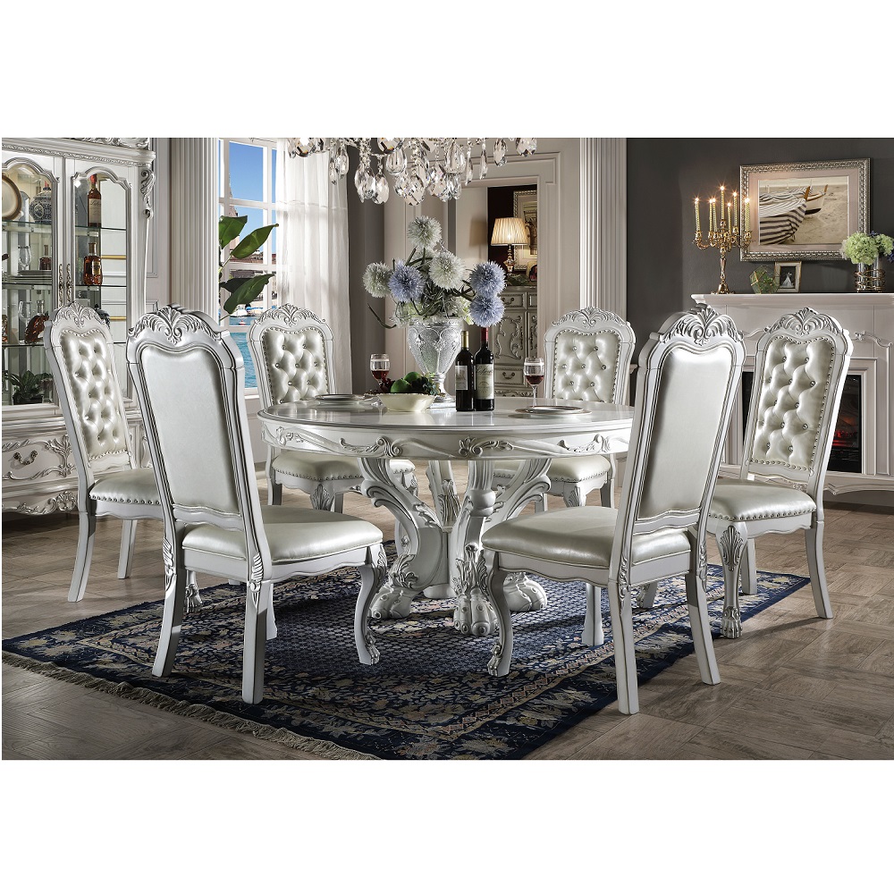 ACME Dresden Round Dining Table - Bone White (DN01700)