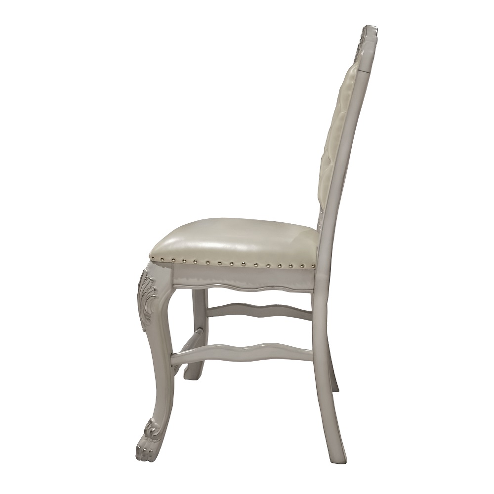 ACME Dresden Counter Height Chair (Set of 2) - Synthetic/Bone White