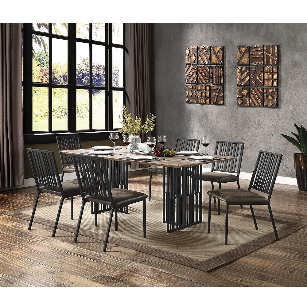 ACME - Zudora Dining Table in Antique Oak/Black (DN01757)