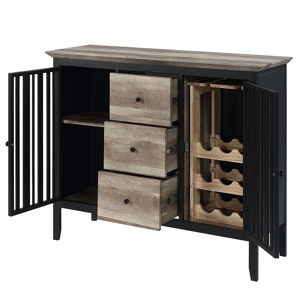 ACME - Zudora Server in Antique Oak/Sandy Black