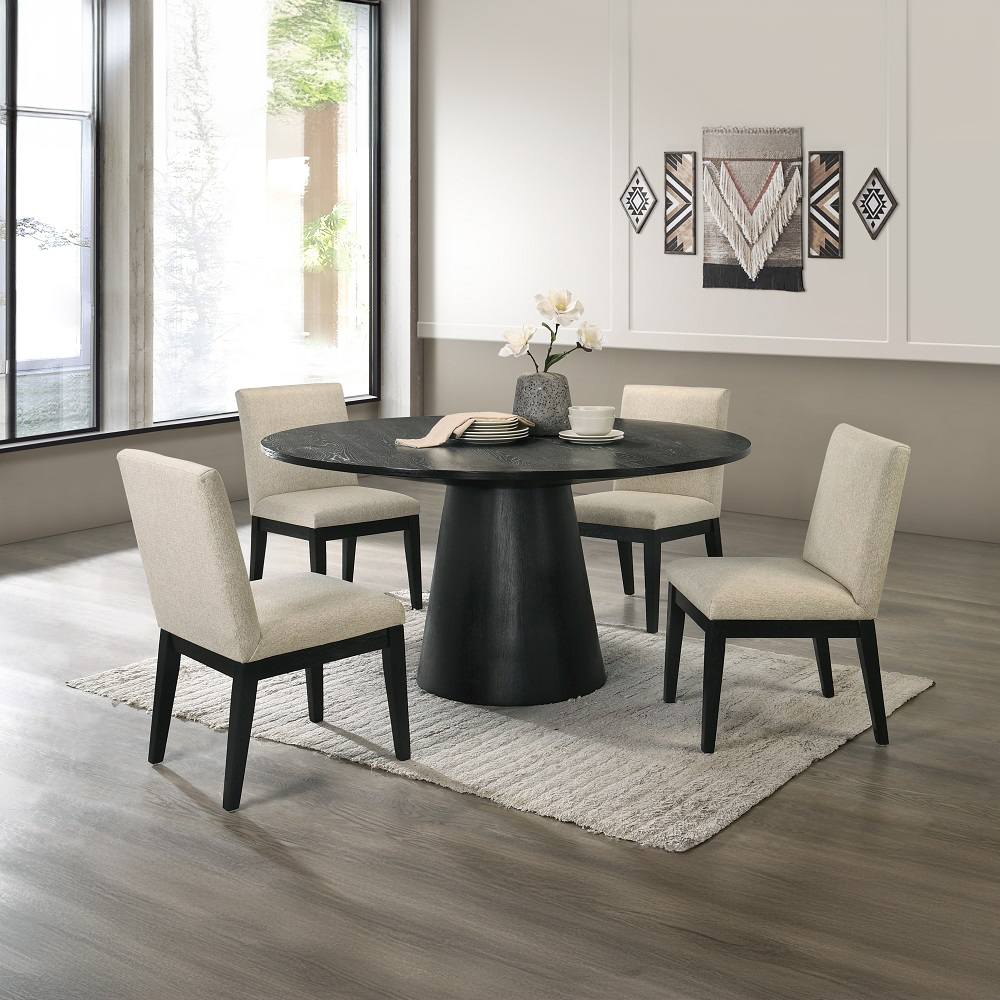 ACME - Froja Round Dining Table in Black