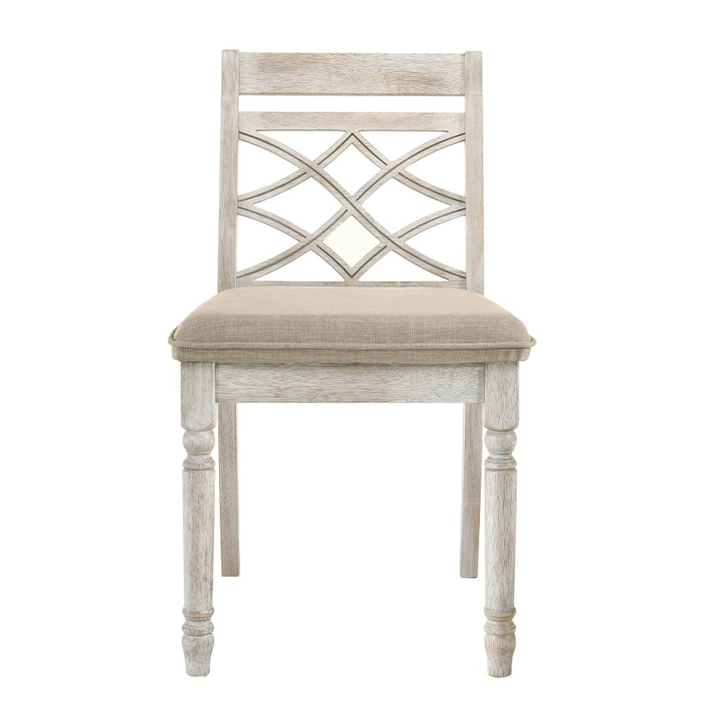 ACME - Cillin Side Chair (Set of 2) in Walnut/Antique White